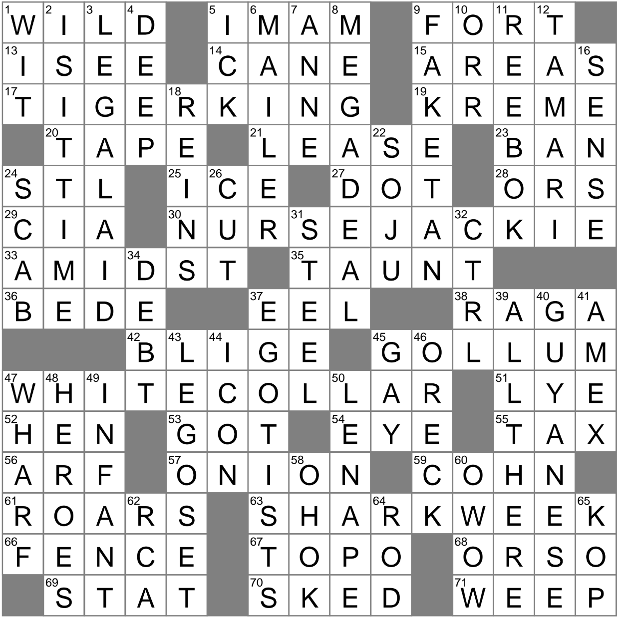 Tolkien Creature Corrupted By The One Ring Crossword Clue Archives LAXCrossword