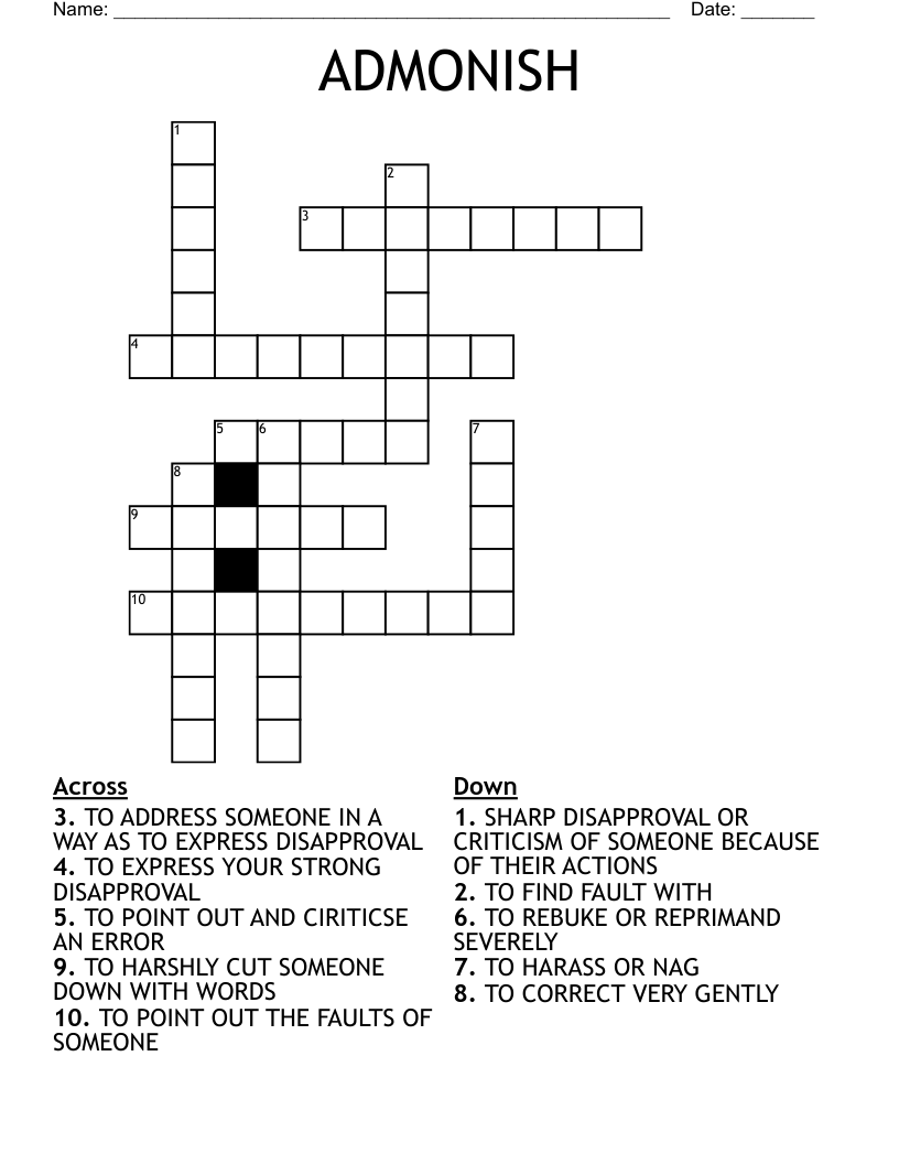 Tom Sawyer Vocabulary Crossword WordMint