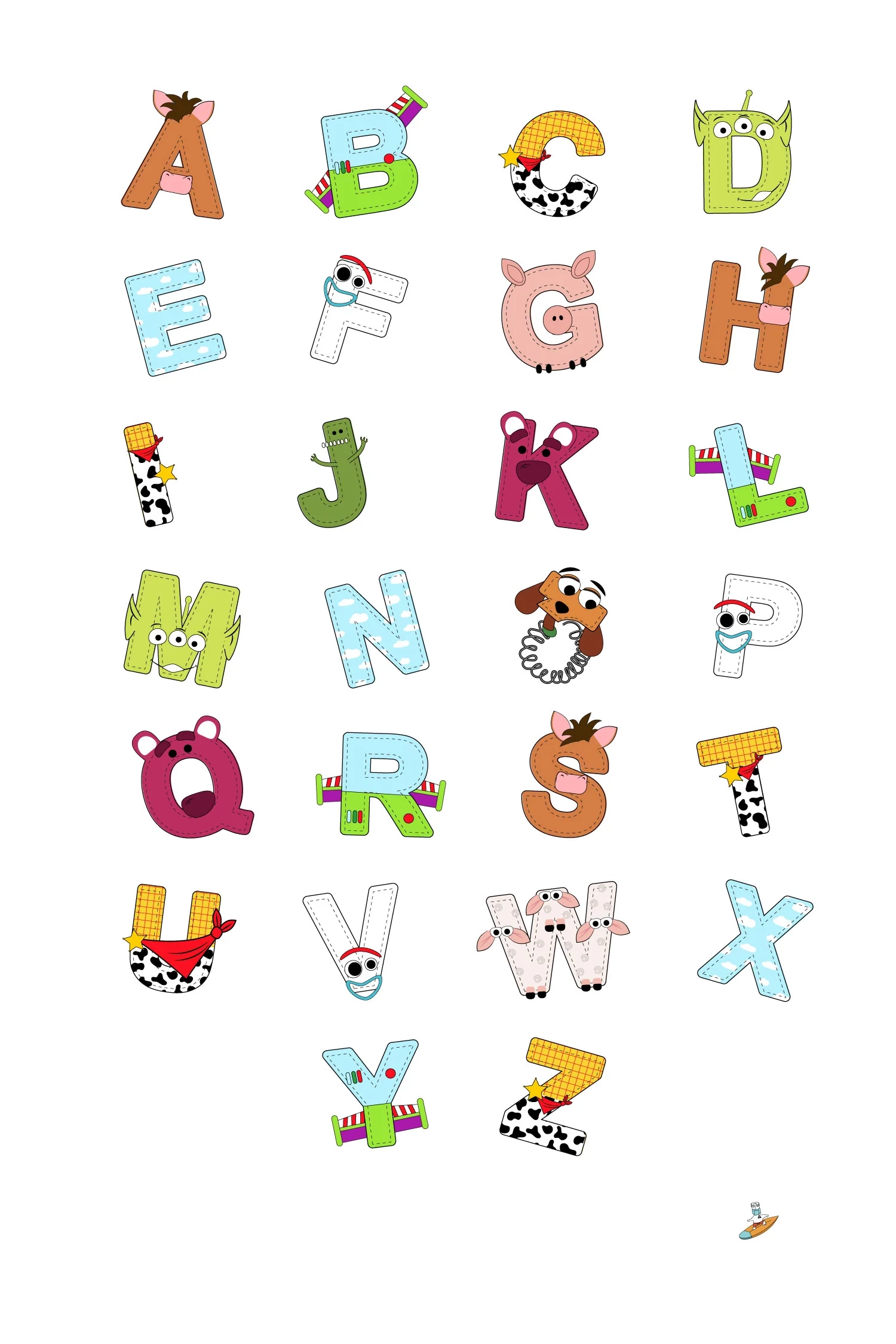 toy story alphabet letters