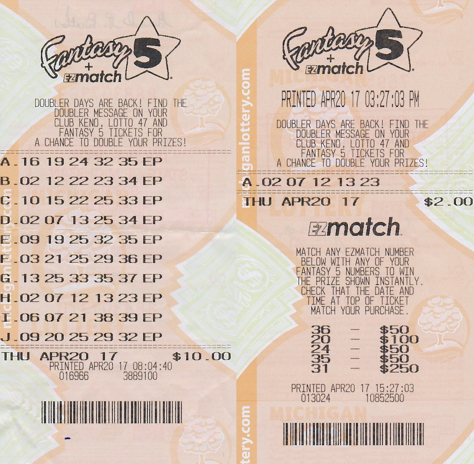 Two Players Split 350 456 Fantasy 5 Jackpot From Michigan Lottery Michigan Lottery Connect