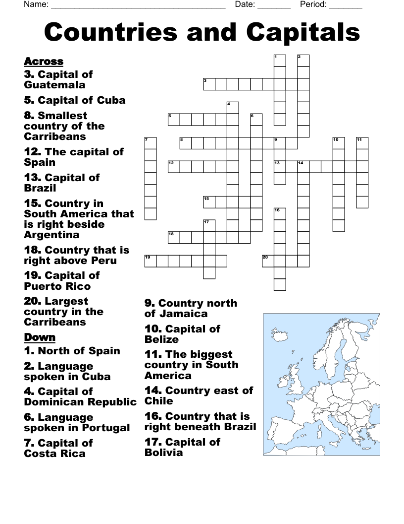 Unit 2 1 School Life Crossword WordMint