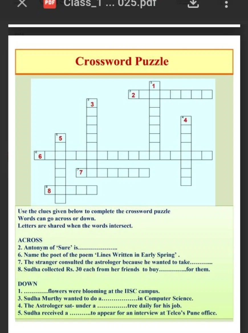 Use The Clues Given Below To Complete The Crossword Puzzle Words Can Go 