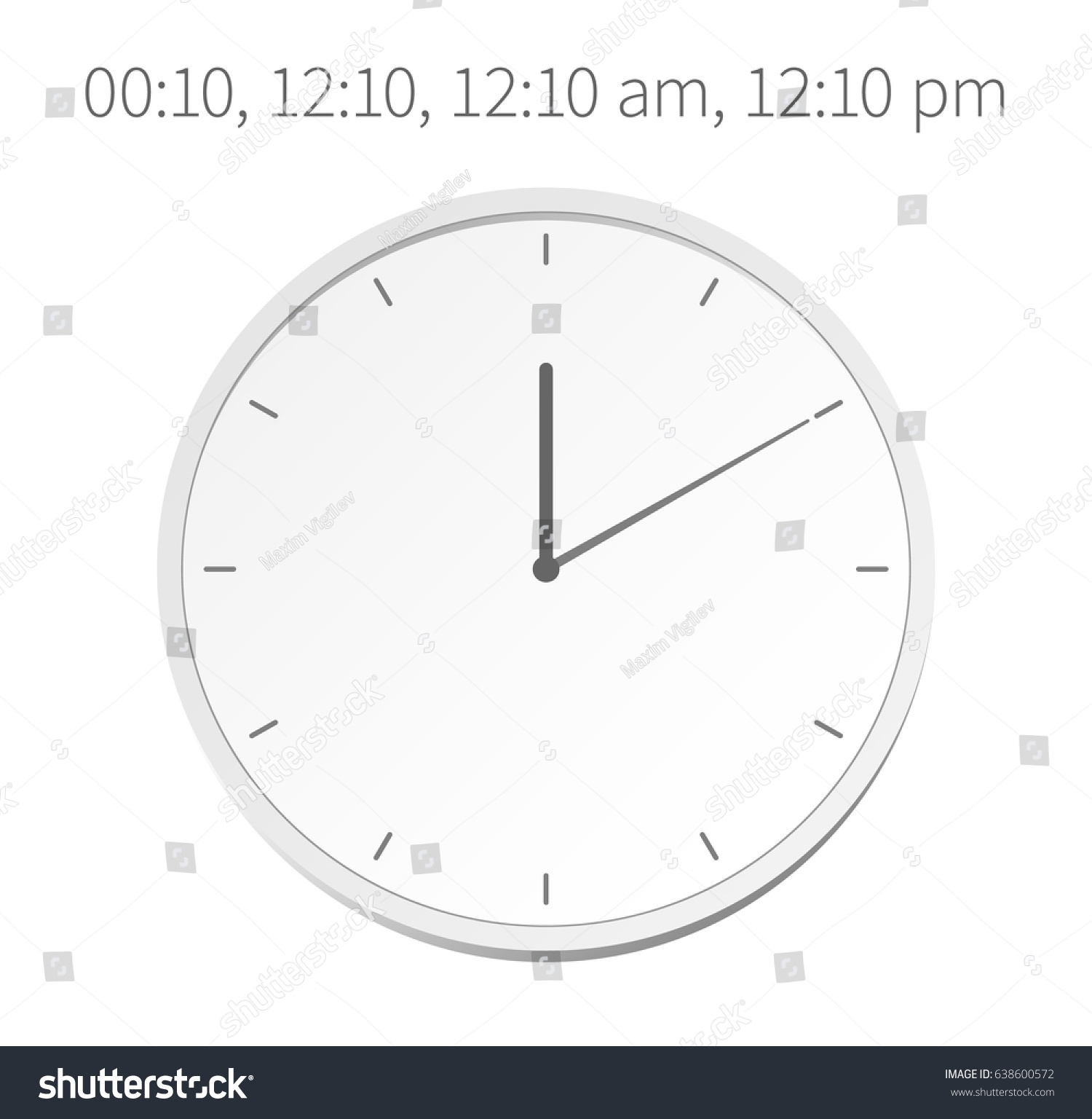 Vector Illustration Time Increments Analog Clock Stock Vector Royalty Free 638600572 Shutterstock