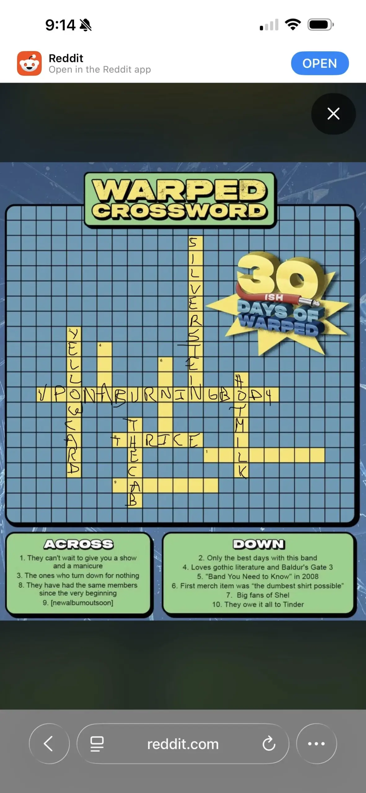 Warped Tour Crossword 2 22 R warpedtour