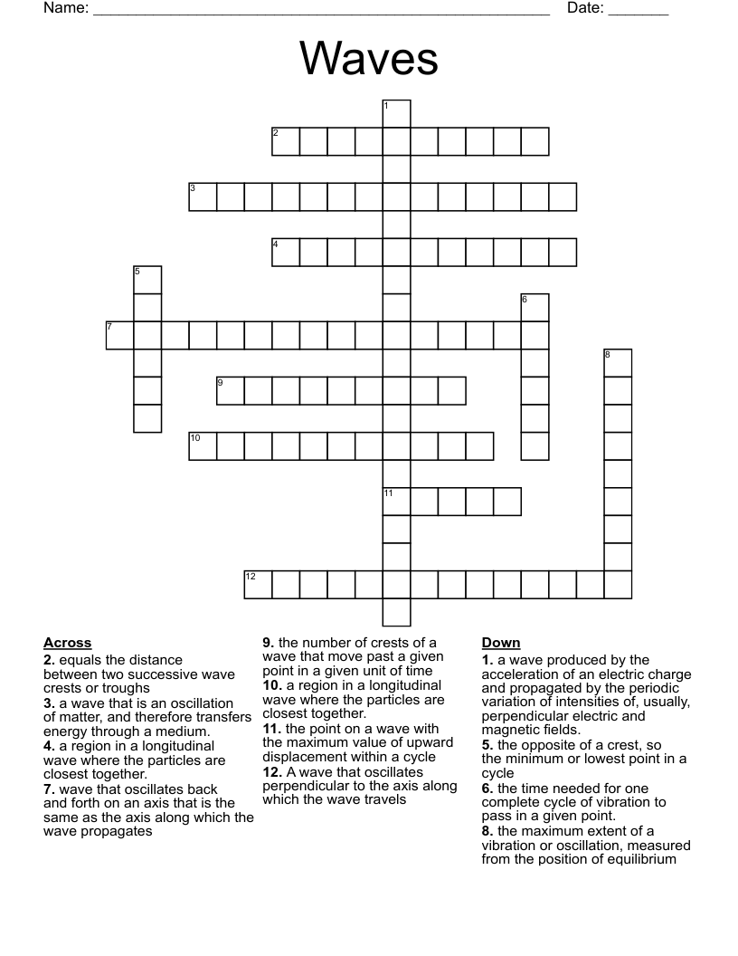 Waves Crossword WordMint