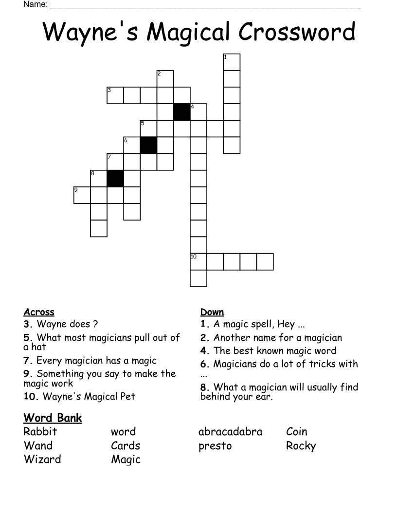Wayne s Magical Crossword WordMint