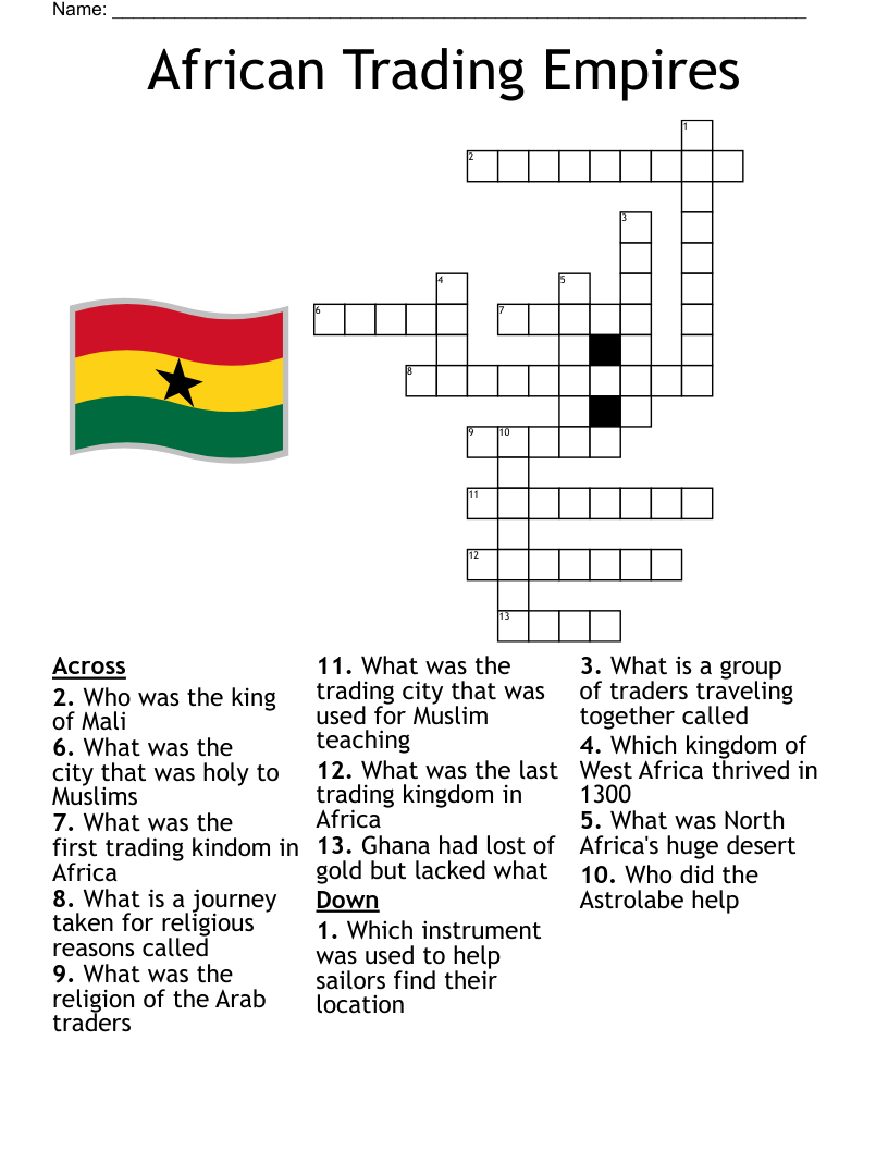 West Africa Crossword WordMint