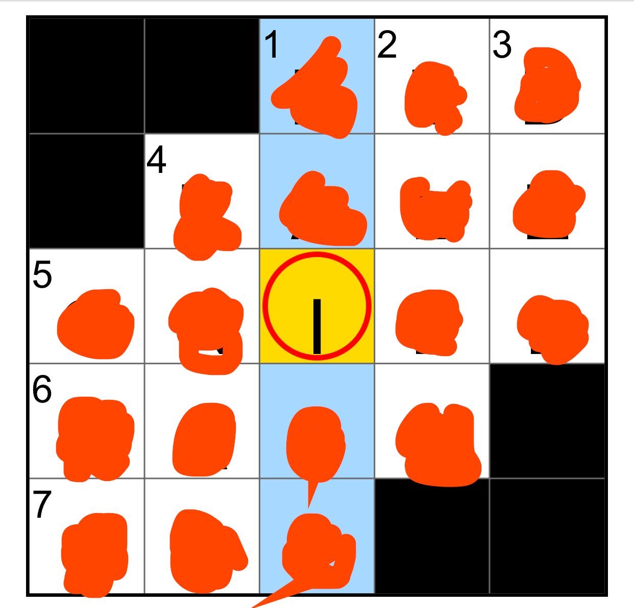 red letters crossword clue