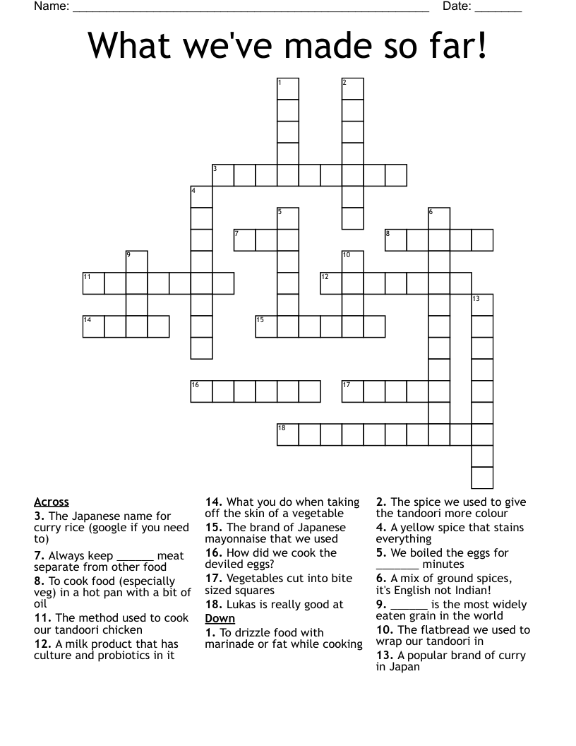 What We ve Made So Far Crossword WordMint What We ve Made So Far Crossword WordMint