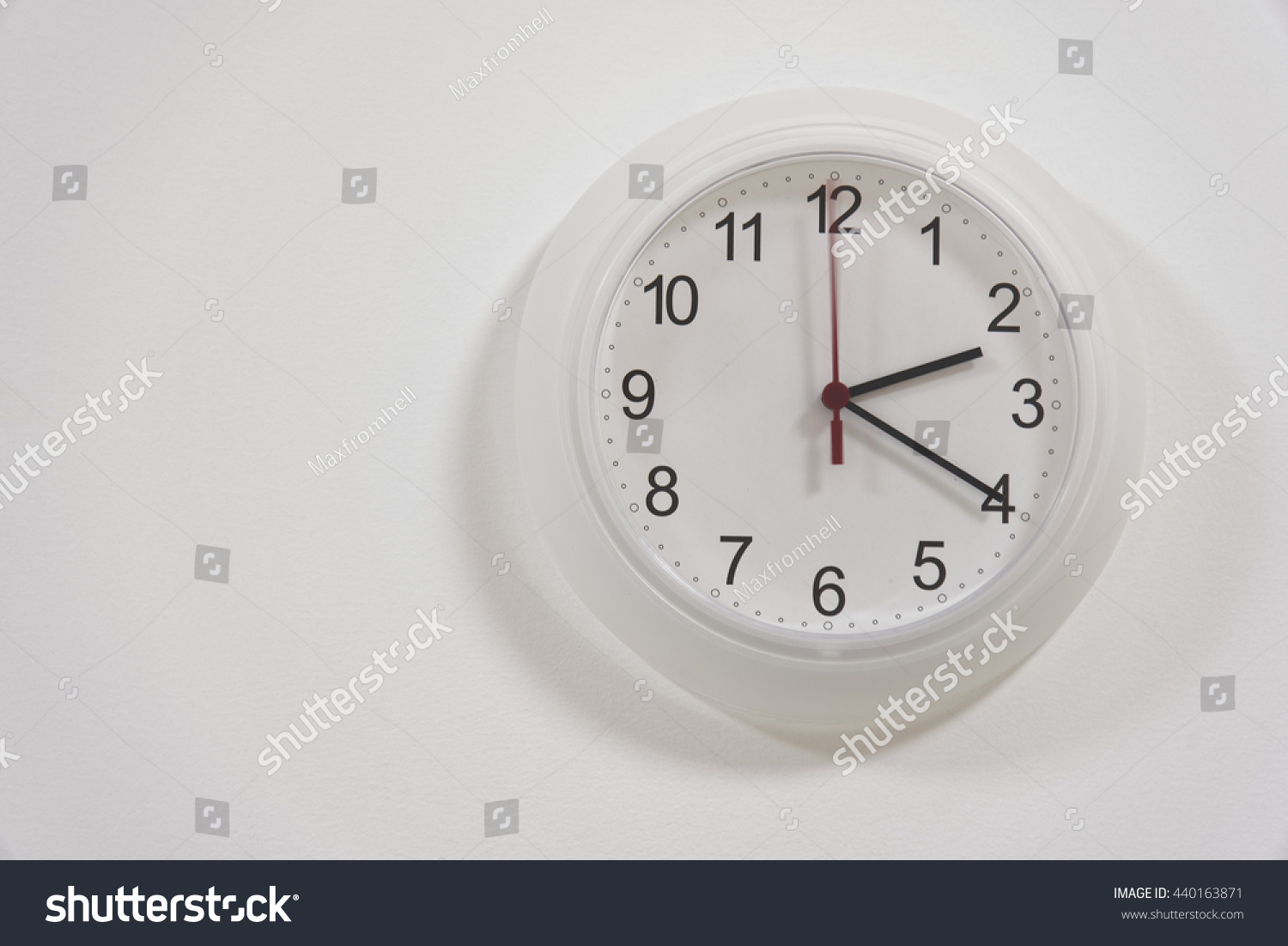 White Clock Showing Time 1420 On Stock Photo 440163871 Shutterstock