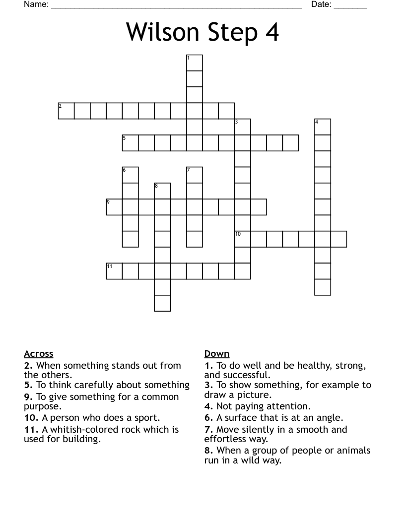 Wilson Step 4 Crossword WordMint Wilson Step 4 Crossword WordMint