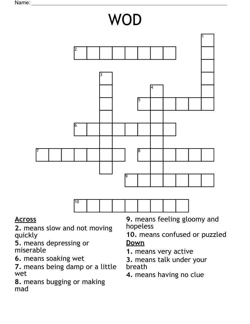 WOD Crossword WordMint WOD Crossword WordMint