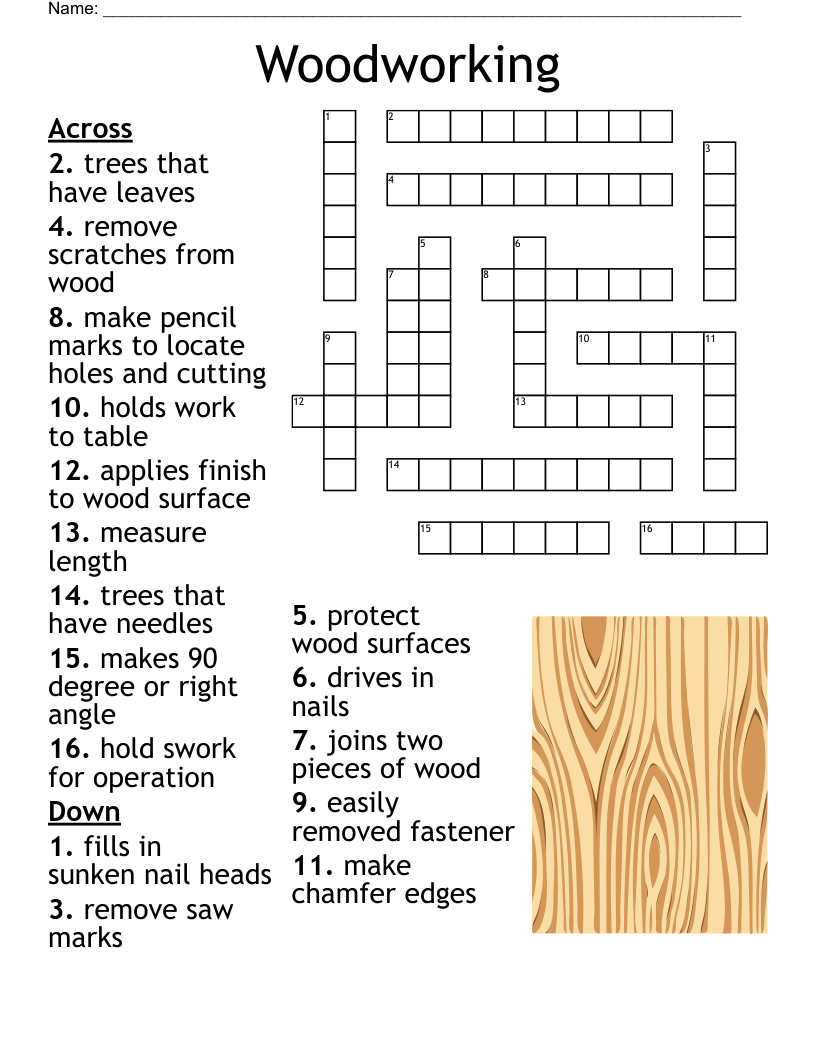 WoodWork Crossword WordMint WoodWork Crossword WordMint