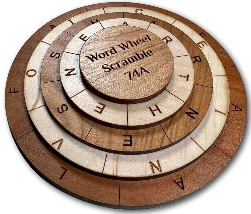 Word Wheel Scramble 74A Brain Teaser Word Search Puzzle Creative Crafthouse