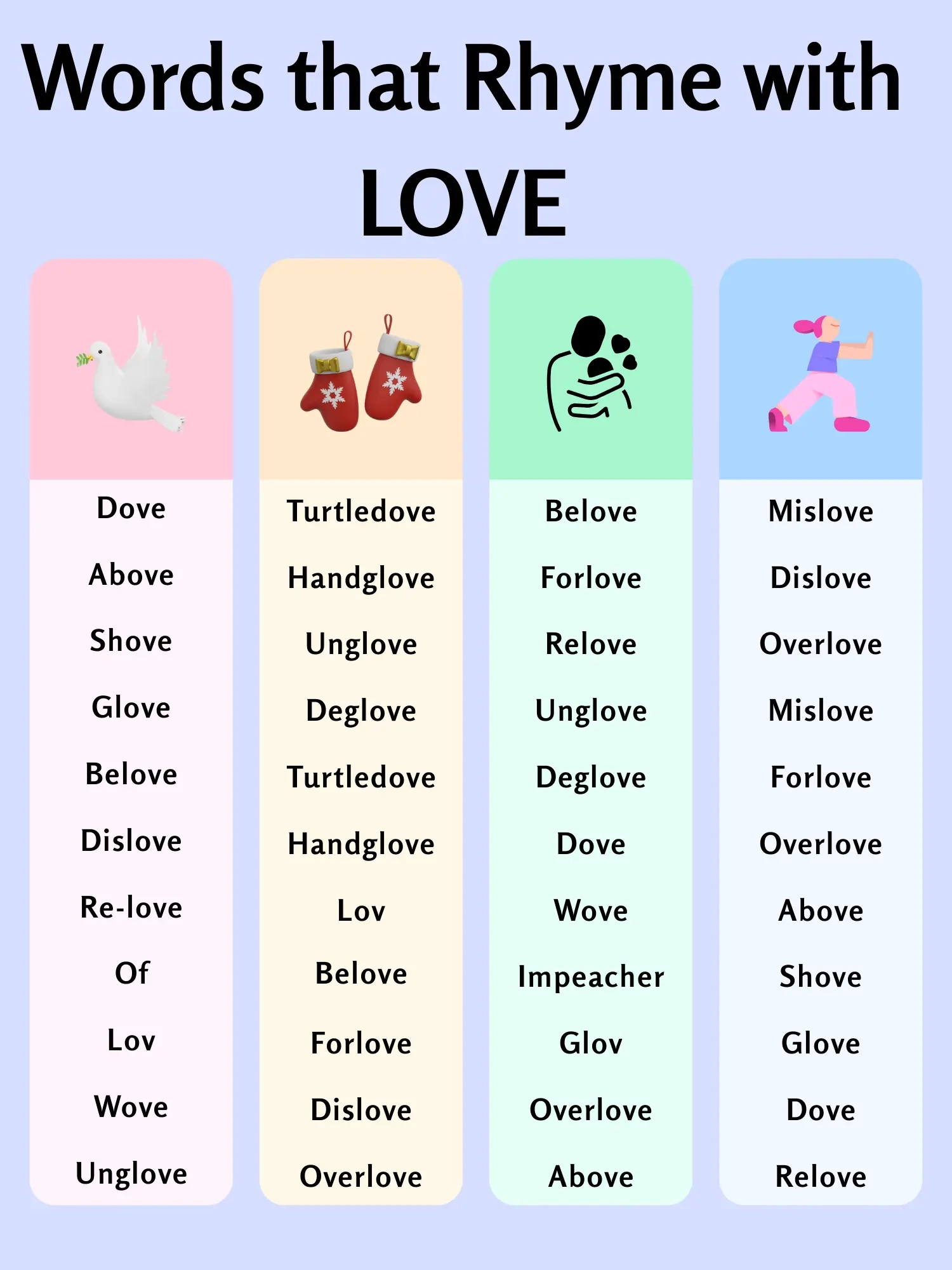 Words That Rhyme With Love 722 Helpful Love Rhymes List