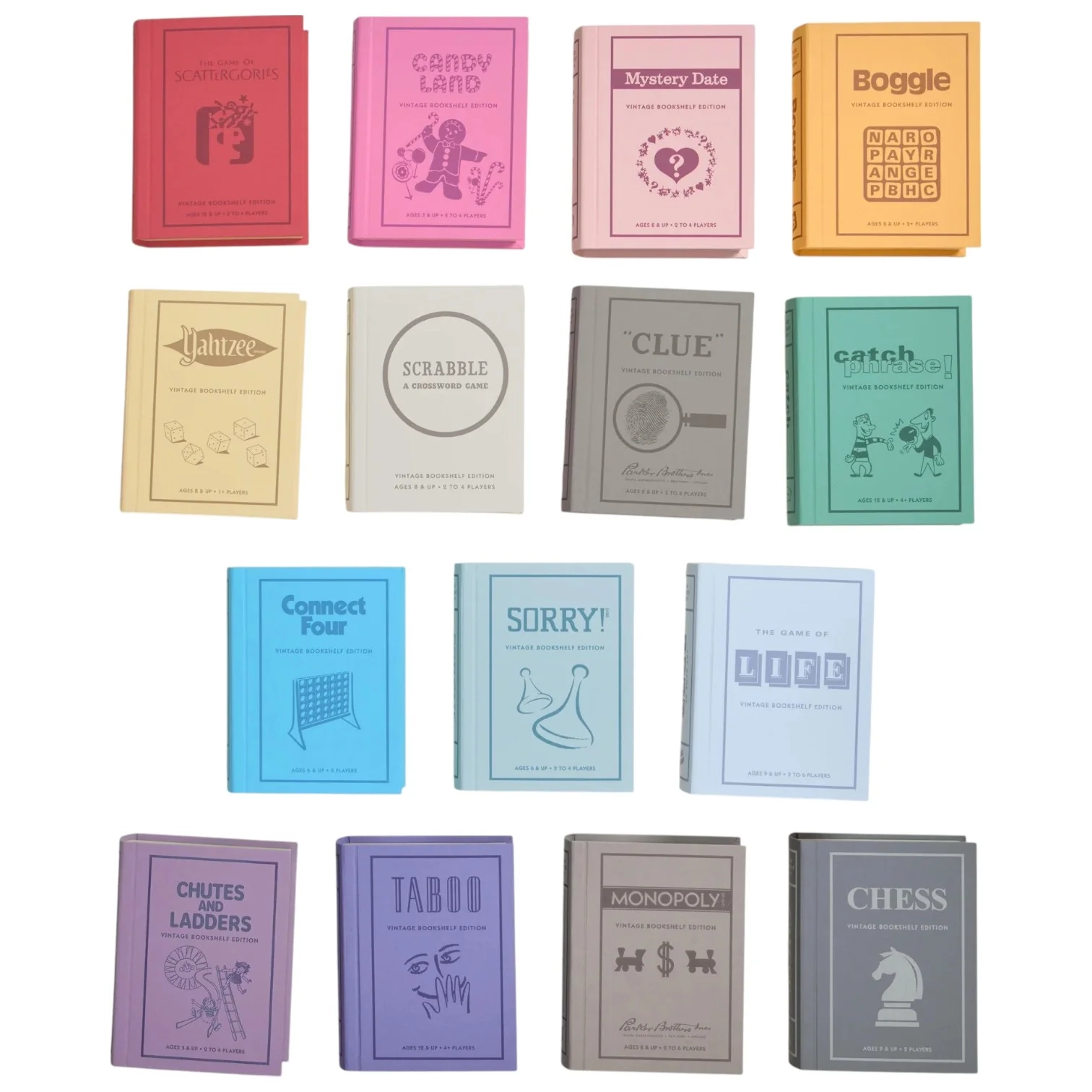 WS Games Vintage Bookshelf Board Games