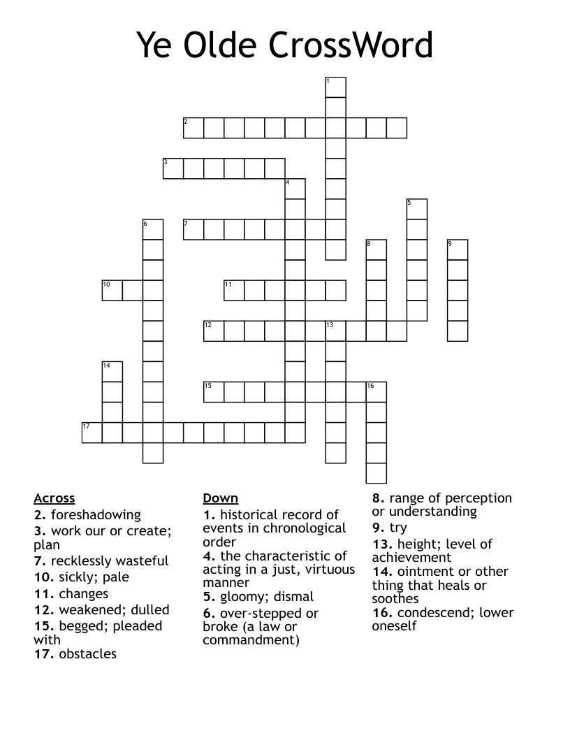 Ye Olde CrossWord WordMint