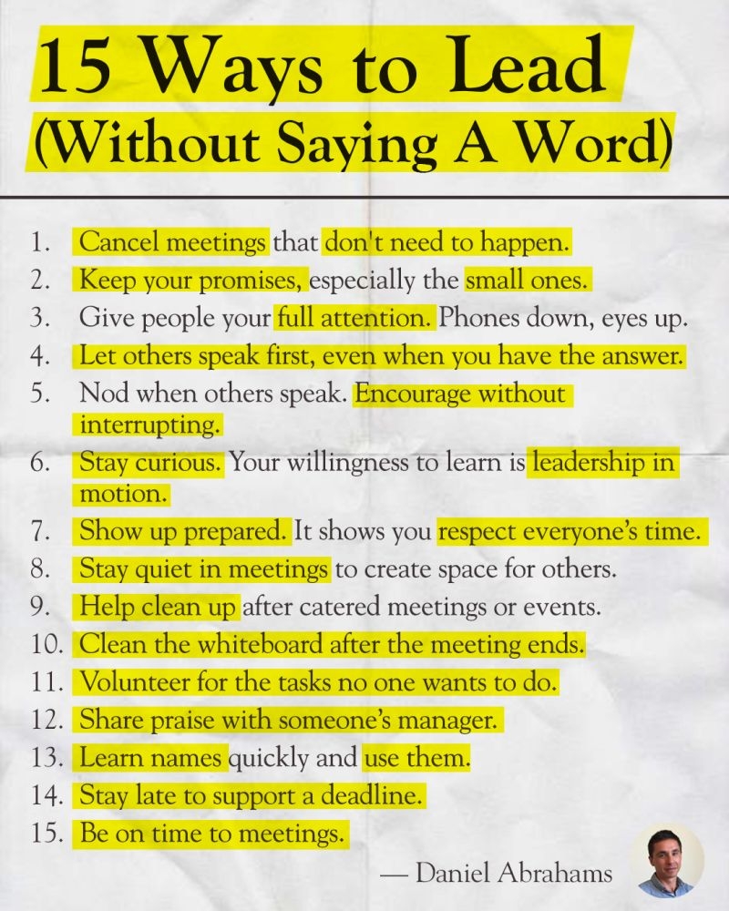 You Can Lead Without Saying A Word Daniel Abrahams